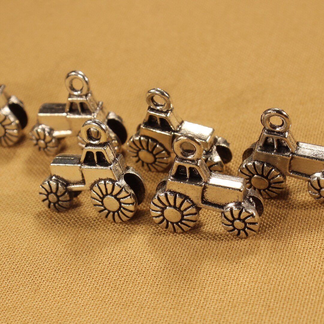 Tractor 16mm Antique Silver Tone 3D Farm Charms 0577 - Etsy