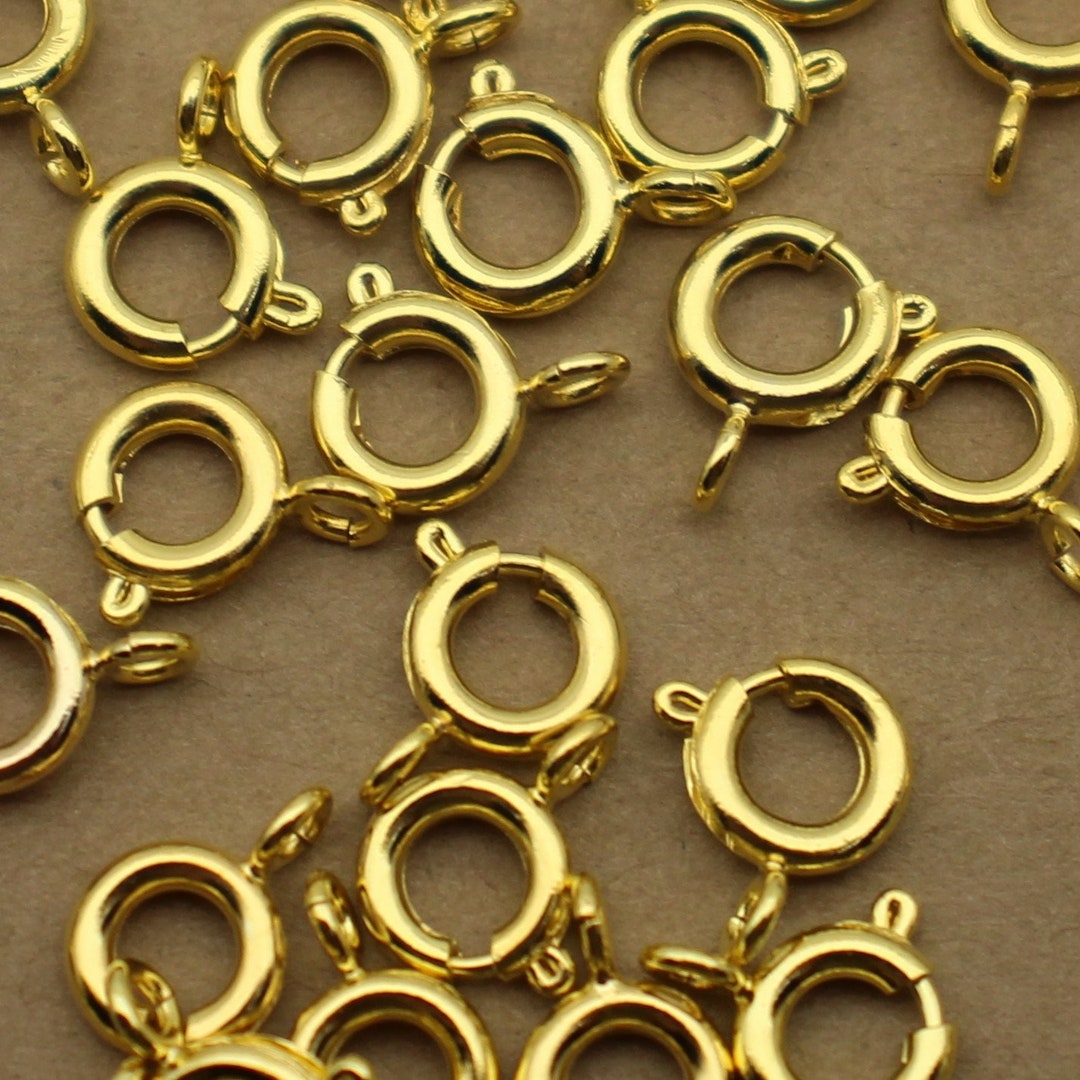 Gold Loop Spring Pattern 9mm Spring Ring Gold Plated Clasp With Loop Findings - 1707 - Etsy