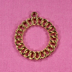 Infinity Kreis 32mm vergoldet Curb Link Anhänger Liebe Charms - 0602