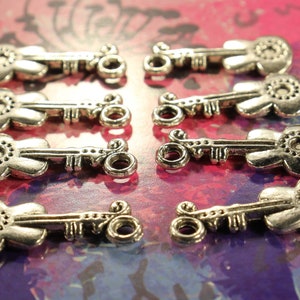 Classical Guitar 21mm Antique Silver Tone Double Sided Music Charms 0720 image 10