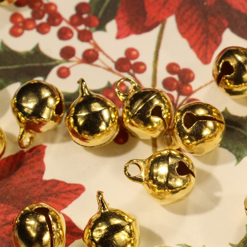 Jingle Bells 8mm Gold Plated Copper Base 3D Holiday Charms Etsy