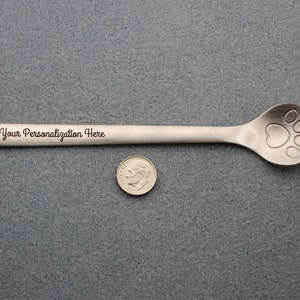 Personalized Paw Print Stir Spoon 5 7/8 SUS 304 Stainless Steel Custom Laser Engraved Utensils L0066 image 6