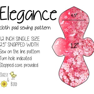 Cloth Pad Pattern -Elegance 12 Inch Single Size