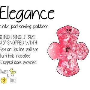 Cloth Pad Pattern -Elegance 8 Inch Single Size