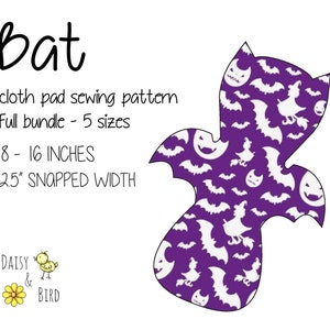 Cloth Pad Pattern - Bat 2.5" - 8 - 16" Full Bundle