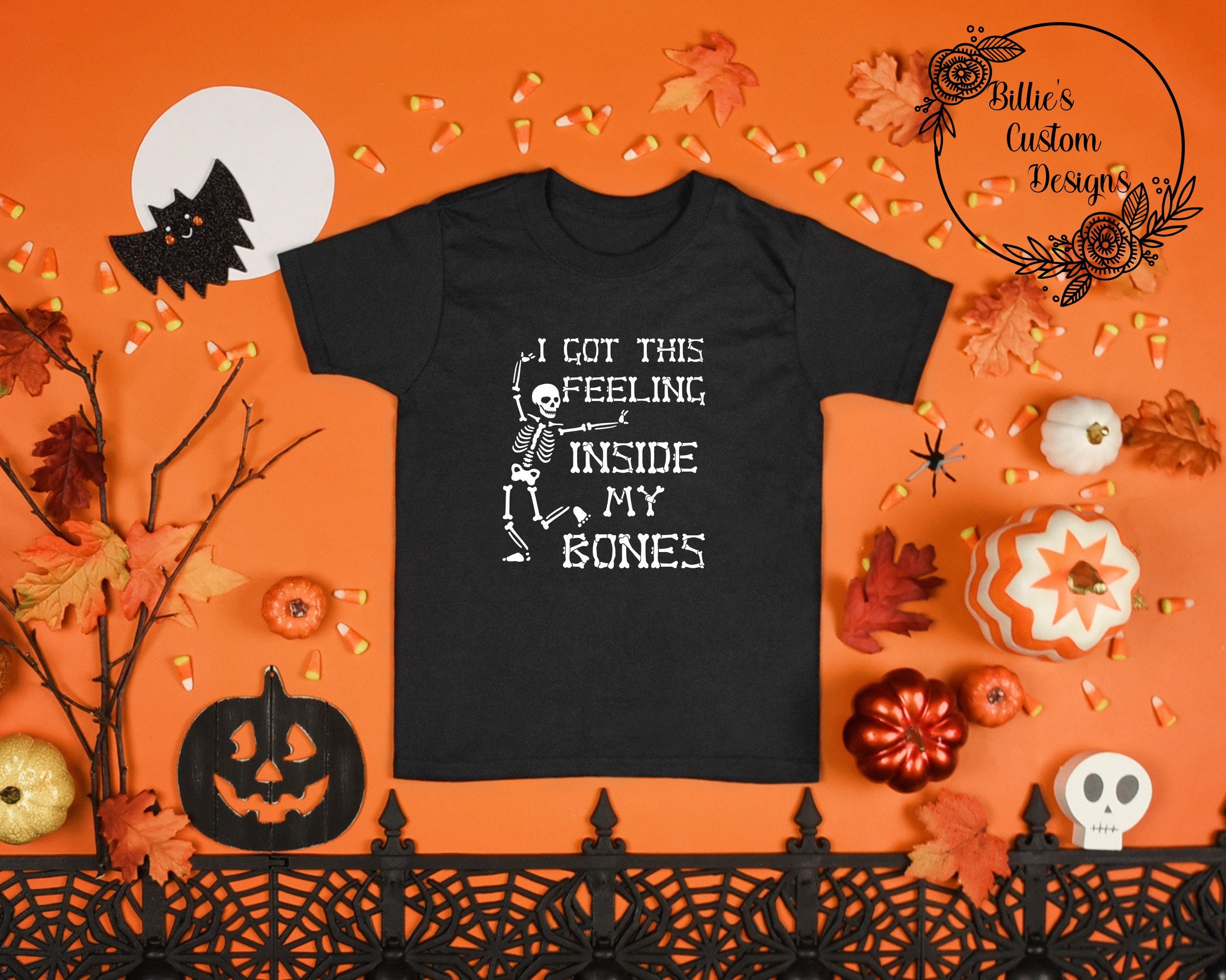Baby and Kids Got this feeling inside my bones Halloween shirt Kids Cute Halloween LNGSLV Halloween shirt toddler
