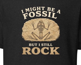 Frog Fossil Rock T-Shirt, Rockhound Shirt, Fossil Hunter Gift, Paleontology Tee, Geology Lover Shirt, Museum Specimen Art