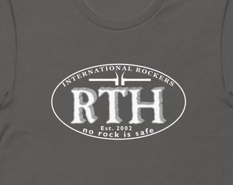 RTH International Rockers, short sleeve tee shirt, Unisex T-Shirt, Rockhound gear cotton shirt, rock hounding tshirt, lapidary geologist
