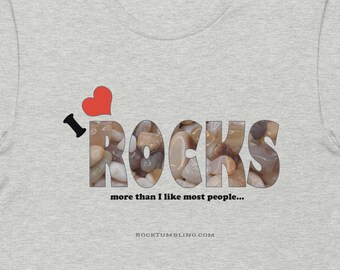I Love Rocks, Premium Bella + Canvas 3001 Unisex TeeShirt, Short Sleeve, Rockhound, gift cotton tee shirt, hounding tshirt