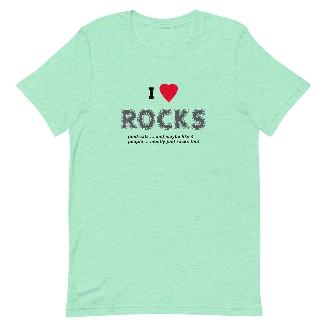 I Love Rocks and CATS, Premium Bella + Canvas 3001 Unisex Teeshirt ...