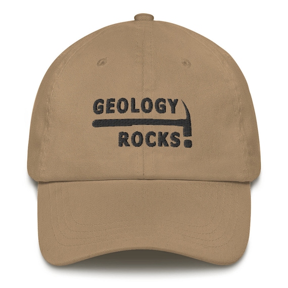 Geology Rocks! classic dad hat, rock hounding cap, lapidary agate jasper tumbling hobby, geology geologist rockhound custom gift cap