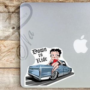 Down to Ride Betty Boop Sticker Decal