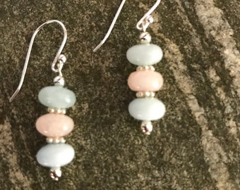Morganite and Sterling Silver Earrings