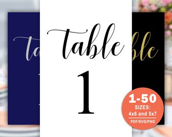 printable table numbers etsy