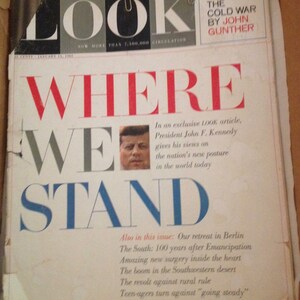 John F. Kennedy LOOK MAGAZINE JANUARY 15 1963
