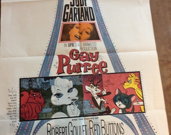 Gay Purr-ee movie poster Judy Garland, folded, original