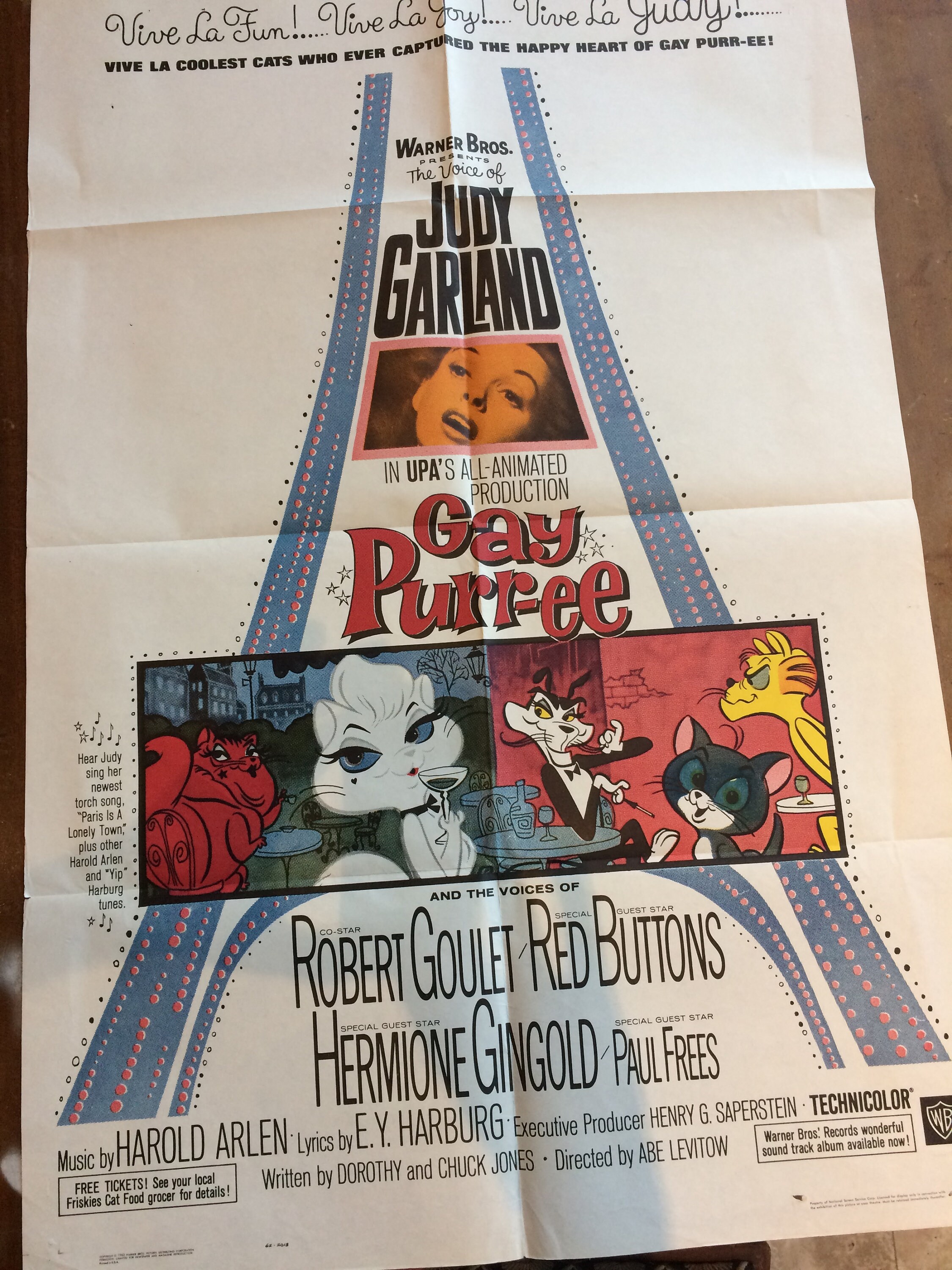 Gay Purr-ee Movie Poster Judy Garland Folded Original - Etsy