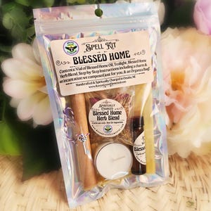 BLESSED HOME Spiritually Charged Intention Ritual Spell Kit, Hoodoo Conjure Witch Manifest Law of Attraction Supplies, Home Blessing Gift