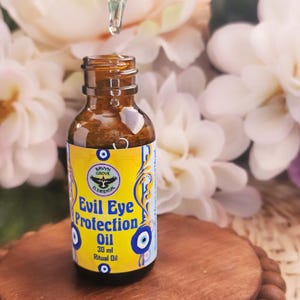 EVIL EYE Protection Oil - Dragon&#39;s Blood, Sandalwood, Frankincense - Hoodoo Conjure Witchcraft Anointing Dressing Protection Ritual Oil