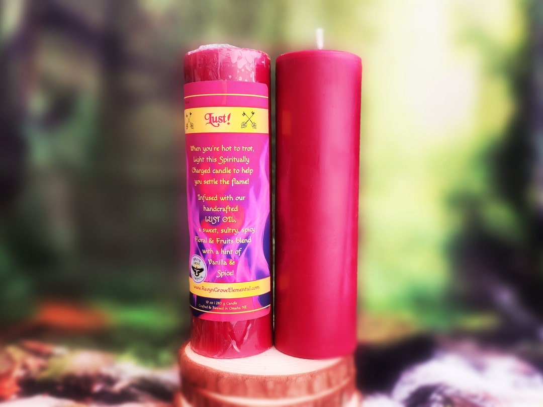 Lust Spiritually Charged Blessed Pillar Candle Infused With Our Handcrafted Lust Oil Hoodoo
