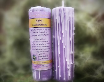 Spirit Communication Pillar Candle infused with our Spirit Communication Oil Blend - Spiritually Charged to Open the Channels!