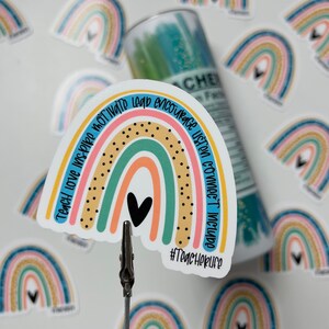 Teacher Rainbow|Teacher Sticker|Weather-Resistant Sticker|Water Bottle Sticker|Laptop Sticker|Phone|Tumbler|Hydroflask Decal|Teacher Gift