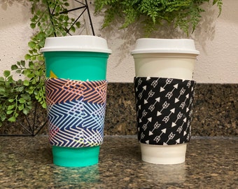 Taza de café caliente acogedora costura PATTERN SOLAMENTE Starbucks manga de taza de café reutilizable