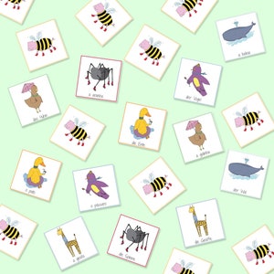 Deutsch Portugiesisch Zweisprachiges Tier Memory-Spiel, Tiere, printable Spiele, Lernspiele, Tiergedächtnis, Memory Cards, digitaler Download