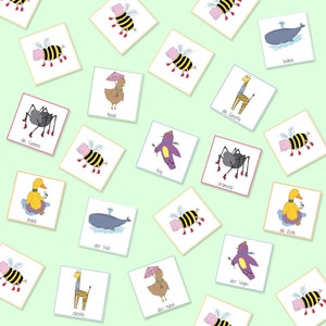 Deutsch Türkisch zweisprachiges Tiergedächtnisspiel, Tiere, printable Spiele, Lernspiele, Tiermemory, Speicherkarten, digitaler Download