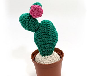 Crocheted Cactus with pot, Amigurumi plushie Cactus. Housewarming gift, Homedecor, Desk plant. Medium size. Ready to ship worldwide
