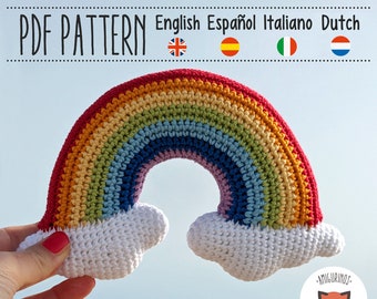 PDF Crochet Rainbow Amigurumi Pattern - Pattern available in english, español, italiano, dutch