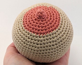 Crocheted breast model, demonstration for breastfeeding, training tool for doula, ob-gyn, midwife, obstetrician, lactation consultant