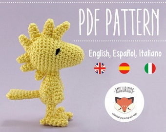 PDF Crochet Peanuts Woodstock Amigurumi Pattern - Phototutorial in english, español, italiano