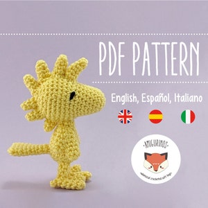 PDF Crochet Peanuts Woodstock Amigurumi Pattern - Phototutorial in english, español, italiano