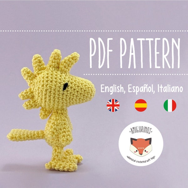 PDF Modèle Amigurumi Cacahuètes Woodstock - Tutoriel photo en anglais, espagnol, italien