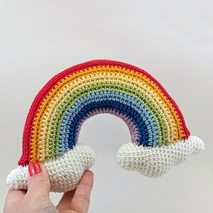 ARCOIRIS a ganchillo 100% algodón, muñeco peluche amigurumi de arcoíris, seguro para bebés y mascotas, sonajero. Envío internacional