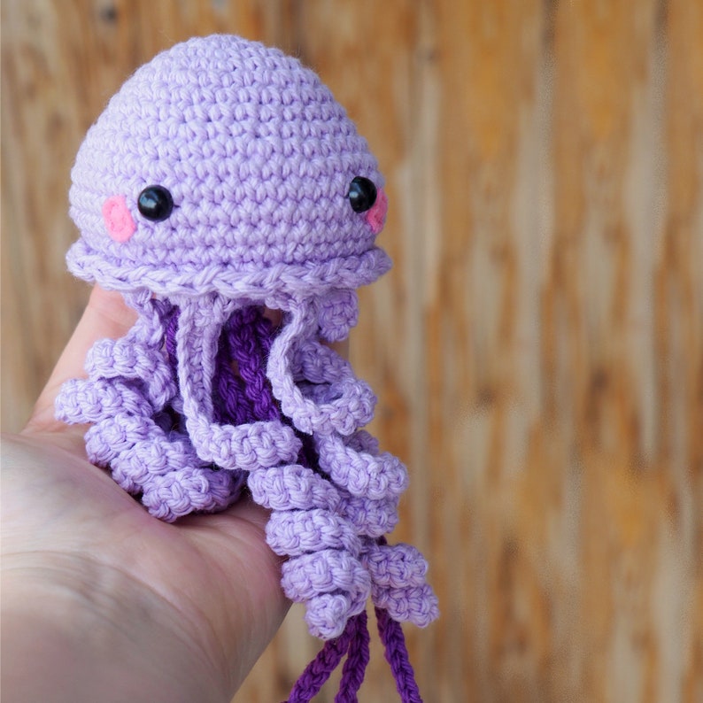 PDF Crochet Jellyfish Amigurumi Pattern Jellyfish plushie pattern tutorial in english, español, italiano image 8