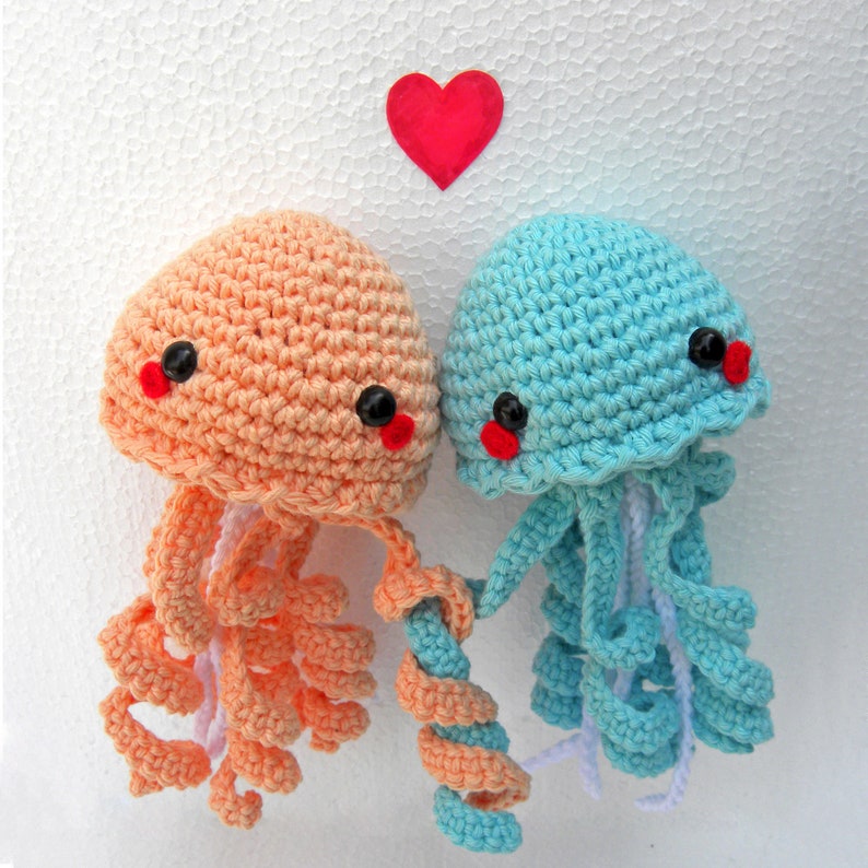 PDF Crochet Jellyfish Amigurumi Pattern Jellyfish plushie pattern tutorial in english, español, italiano image 9