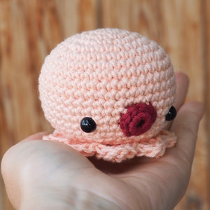 Crocheted plush chibi Octopus 100% cotton, Amigurumi stuffed kawaii little Octopus. Small size. Worldwide shipping image 8