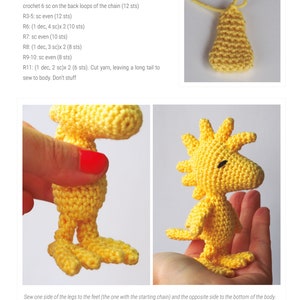 PDF Crochet Peanuts Woodstock Amigurumi Pattern - Phototutorial in ...