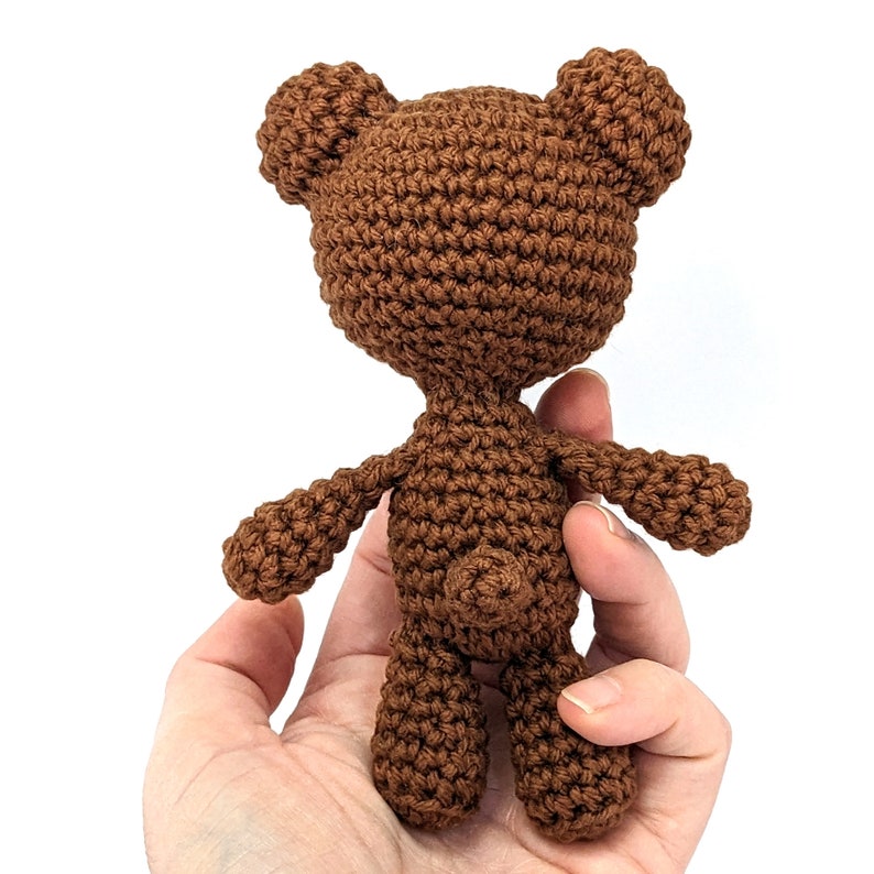 Crocheted Brown Teddy Bear 100% cotton. Amigurumi soft toy teddy bear suitable for children3. Small size. Worldwide shipping image 4