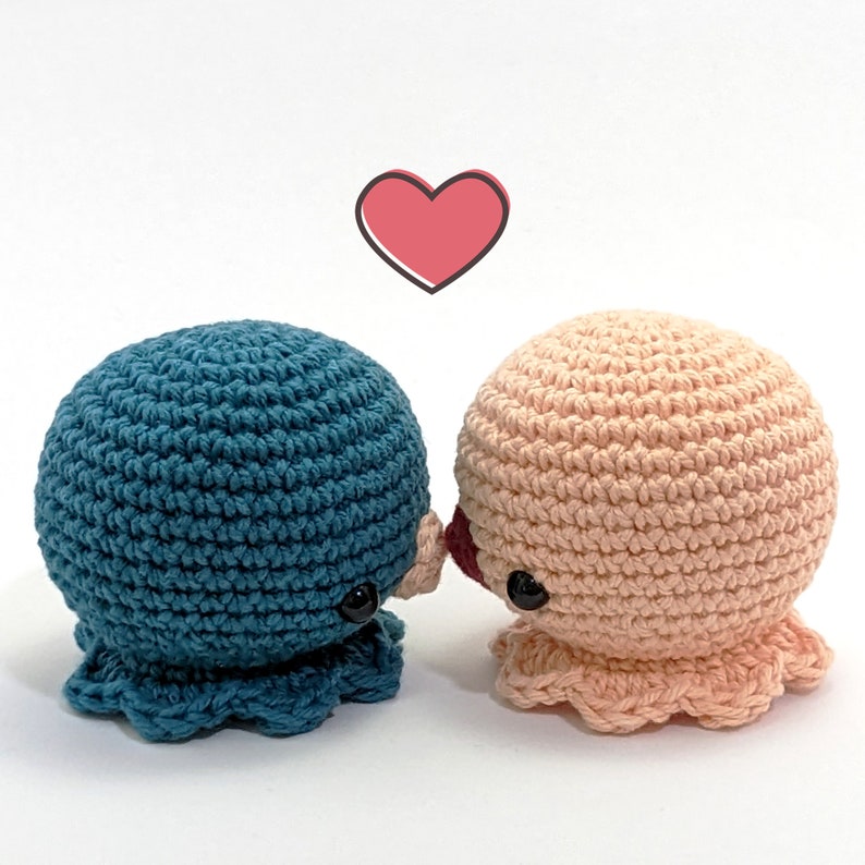 Crocheted plush chibi Octopus 100% cotton, Amigurumi stuffed kawaii little Octopus. Small size. Worldwide shipping image 10