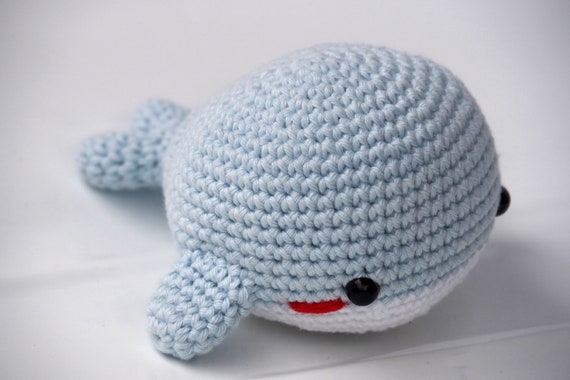 Crocheted Chibi Blue Whale 100 Cotton Customizable. Amigurumi