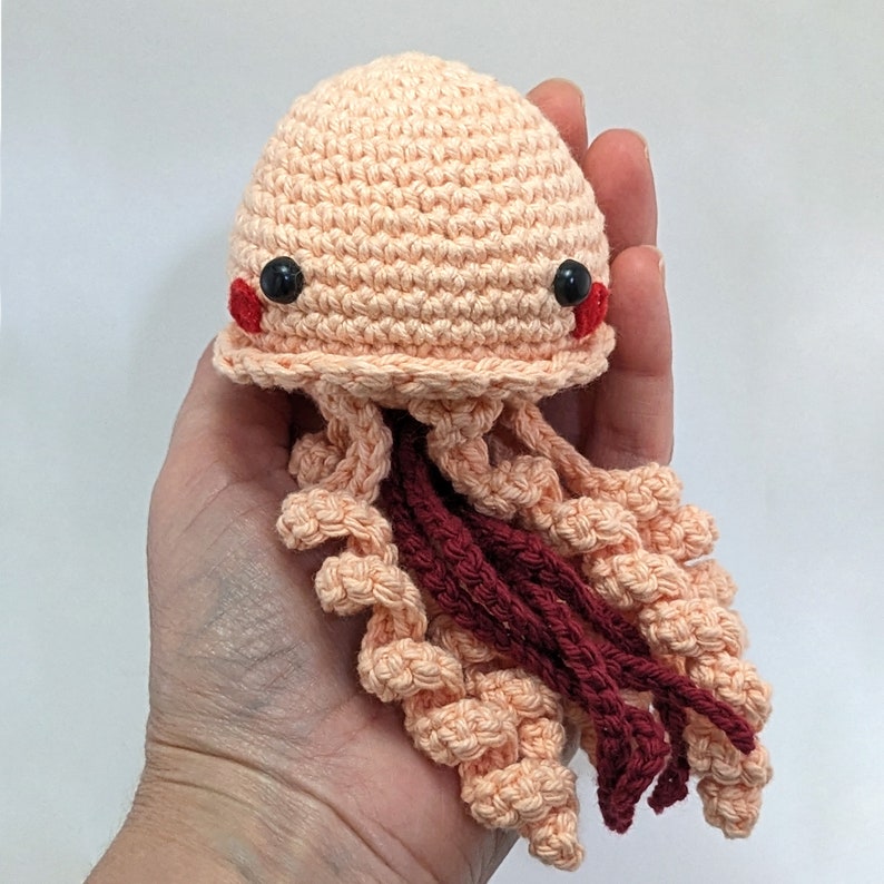 PDF Crochet Jellyfish Amigurumi Pattern Jellyfish plushie pattern tutorial in english, español, italiano image 5