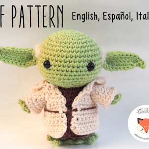 PDF Crochet Chibi Alien Amigurumi Pattern Detailed phototutorial in english, español, italiano image 1