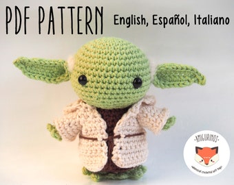 PDF Crochet Chibi Alien Amigurumi Pattern - Detailed phototutorial in english, español, italiano
