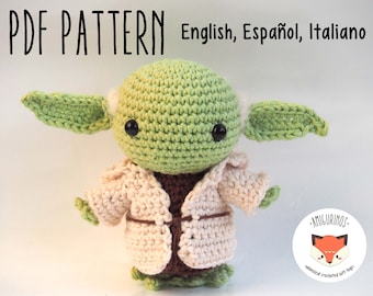 PDF Crochet Chibi Alien Amigurumi Pattern - Detailed phototutorial in english, español, italiano