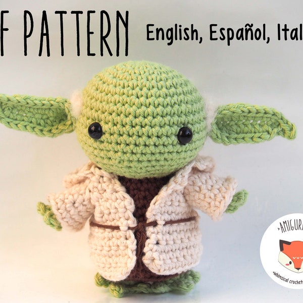 PDF Crochet Chibi Alien Amigurumi Pattern - Detailed phototutorial in english, español, italiano