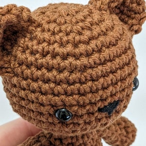 Crocheted Brown Teddy Bear 100% cotton. Amigurumi soft toy teddy bear suitable for children3. Small size. Worldwide shipping image 5