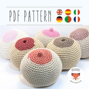 Crochet Breast Anatomy Model: No-Sew PDF Boob Amigurumi Pattern. Protruding, Inverted and Flat Nipple for Breastfeeding Education